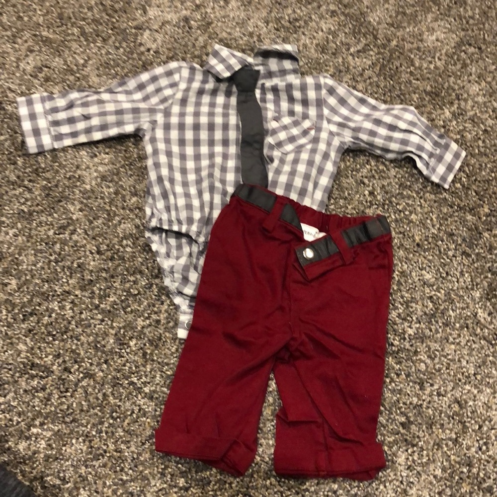 Long sleeve and pant dress up outfit.